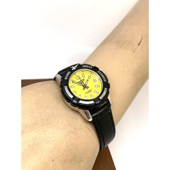 Reebok Women\'s Watch Quartz VX12 Diver Yellow Dial Black Leather Strap 29mm main image 9